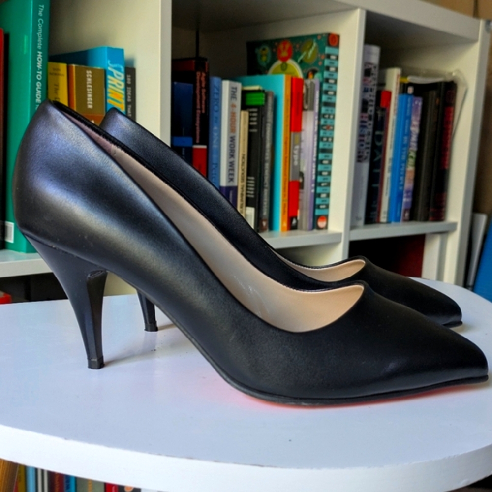 Miss Angel Women's Elegant Black Pointed Pump Heels - Size 37 / US 7